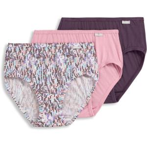 Jockey Women’s Underwear Elance Breathe Brief – 3 Pack(Pink Harmony/Uneven Lines/Cherry Wine)