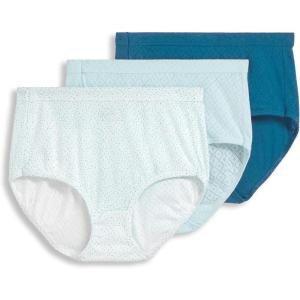 Jockey Women’s Underwear Elance Breathe Brief – 3 Pack(Really Teal/Blue Melody Dot/Echo Blue)