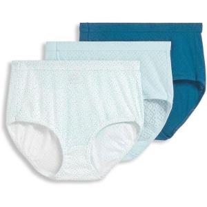 Jockey Women’s Underwear Elance Breathe Brief – 3 Pack(Teal Blue/Blue Melody Spot/Echo Blue)