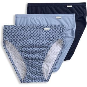 Jockey Women’s Underwear Elance Breathe Brief – 3 Pack(True Navy/Petite Blue Geo/Shower)