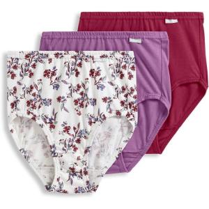 Jockey Women’s Underwear Elance Brief – 3 Pack(Red Pear/Warm Floral/Silver Plum)