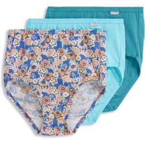 Jockey Women’s Underwear Elance Brief – 3 Pack(Teal Slate/Joy Floral/Caspian Sea)