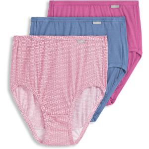 Jockey Women’s Underwear Elance Brief – 3 Pack(Wild Orchid/Clove Geo/Dusk Blue)