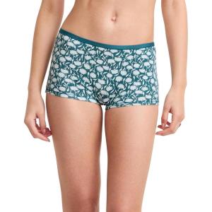 Jockey Women’s Underwear Organic Cotton Stretch Boyshort(Frayed Teal Floral)