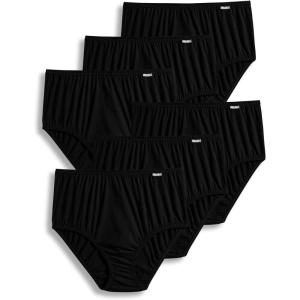 Jockey Women’s Underwear Plus Size Elance Brief – 6 Pack(Black)