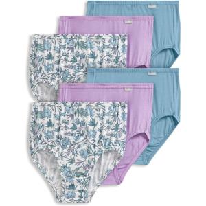 Jockey Women’s Underwear Plus Size Elance Brief – 6 Pack(Wyndham Floral)