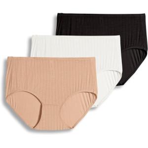 Jockey Women’s Underwear Supersoft Breathe Brief – 3 Pack(Black/Ivory/Light)