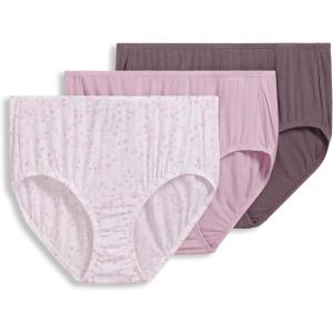 Jockey Women’s Underwear Supersoft Breathe Brief – 3 Pack(Mauve Layered Floral Sprig/Smokey Purple/Twilight Sands)