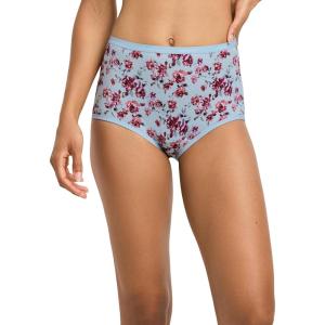 Jockey Women’s Underwear Worry Free Cotton Stretch Moderate Absorbency Brief(Floral Spell)