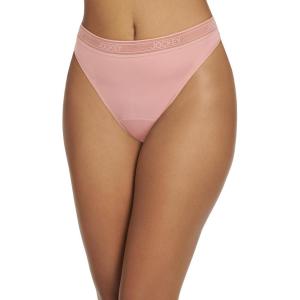 Jockey Women’s Underwear Worry Free Microfiber Light Absorbency Thong(Earth Rose)