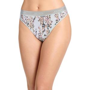 Jockey Women’s Underwear Worry Free Microfiber Light Absorbency Thong(Petals)