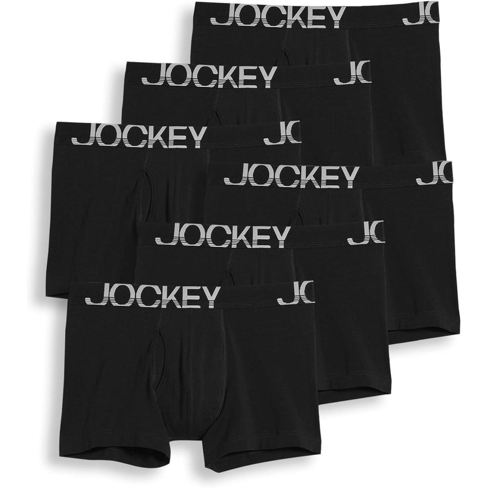 imageJockey Mens Underwear ActiveStretch 4 Boxer Brief  6 PackBlack