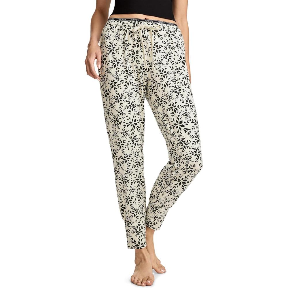 imageJockey Womens Loungewear Soft Touch Luxe Modal JoggerSnowy Mosaic
