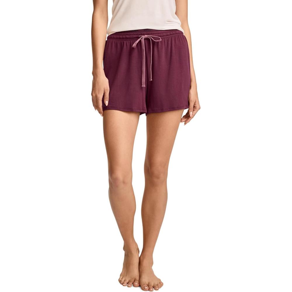 imageJockey Womens Loungewear Soft Touch Luxe Modal ShortBlack Currant