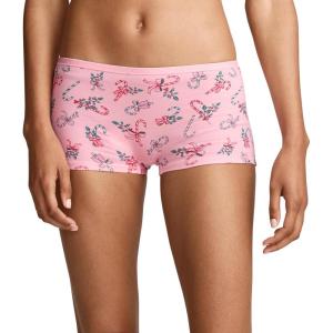 Jockey Women’s Underwear Organic Cotton Stretch Boyshort(Rose Candy Cane)