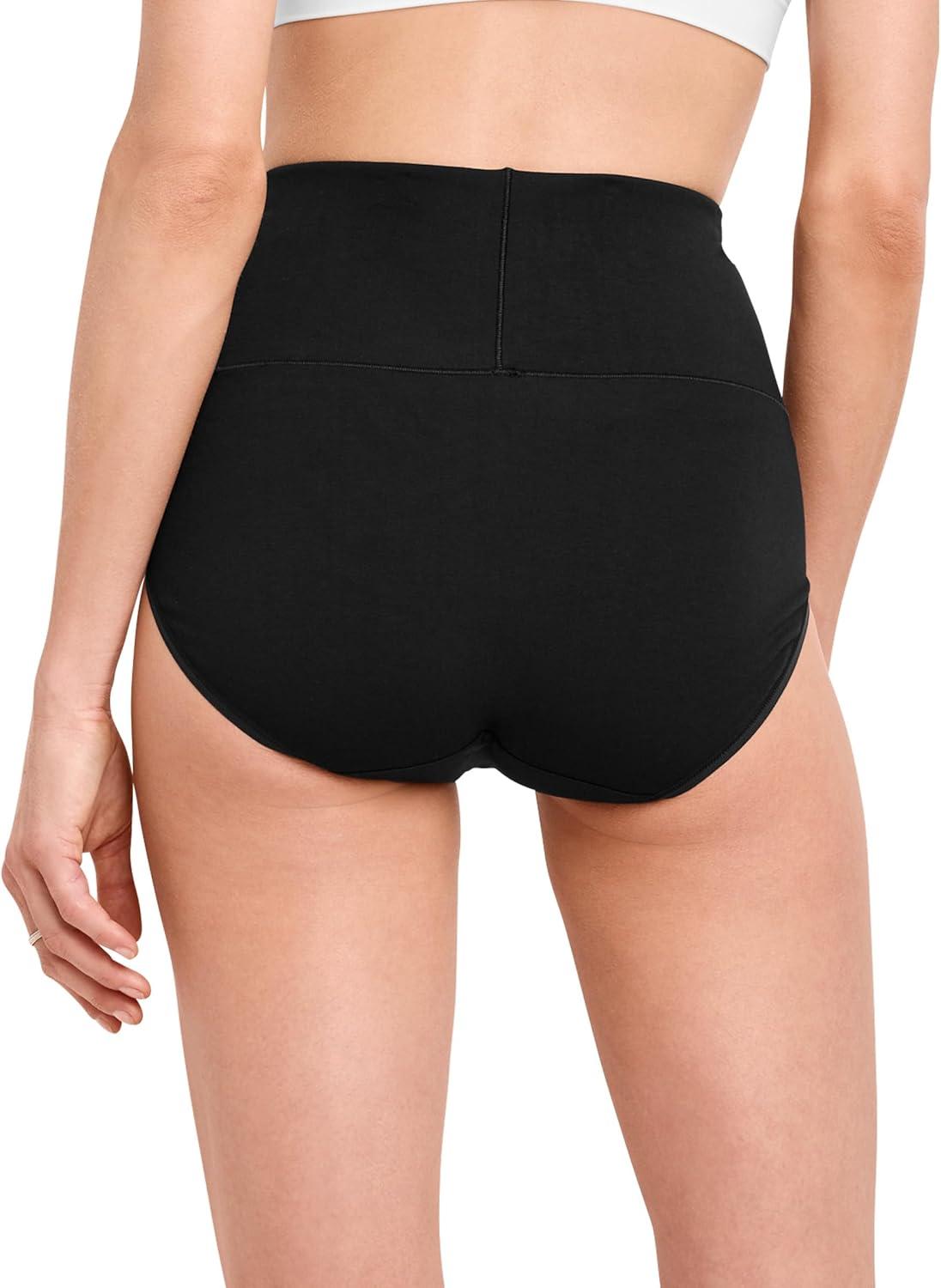 imageJockey Womens Shapewear Skimmies Cotton Stretch 360 Tummy Smoothing Brief 3 PackBlackLight