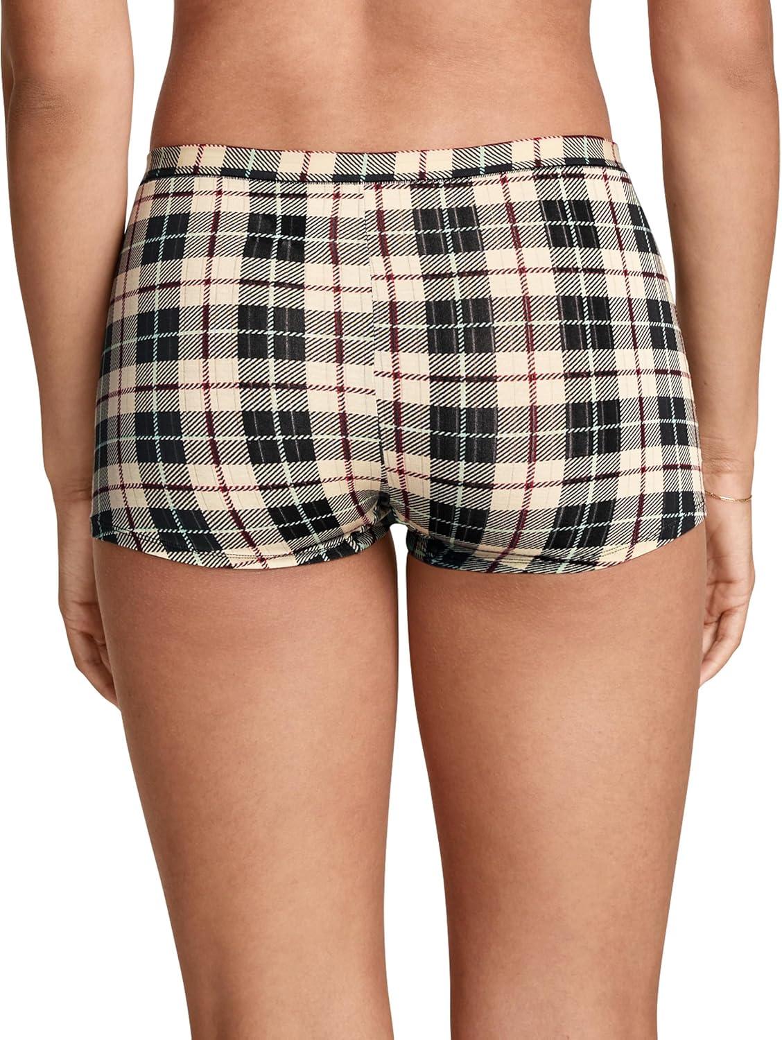 imageJockey Womens Underwear Light amp Airy BoyshortCozy Bay Plaid