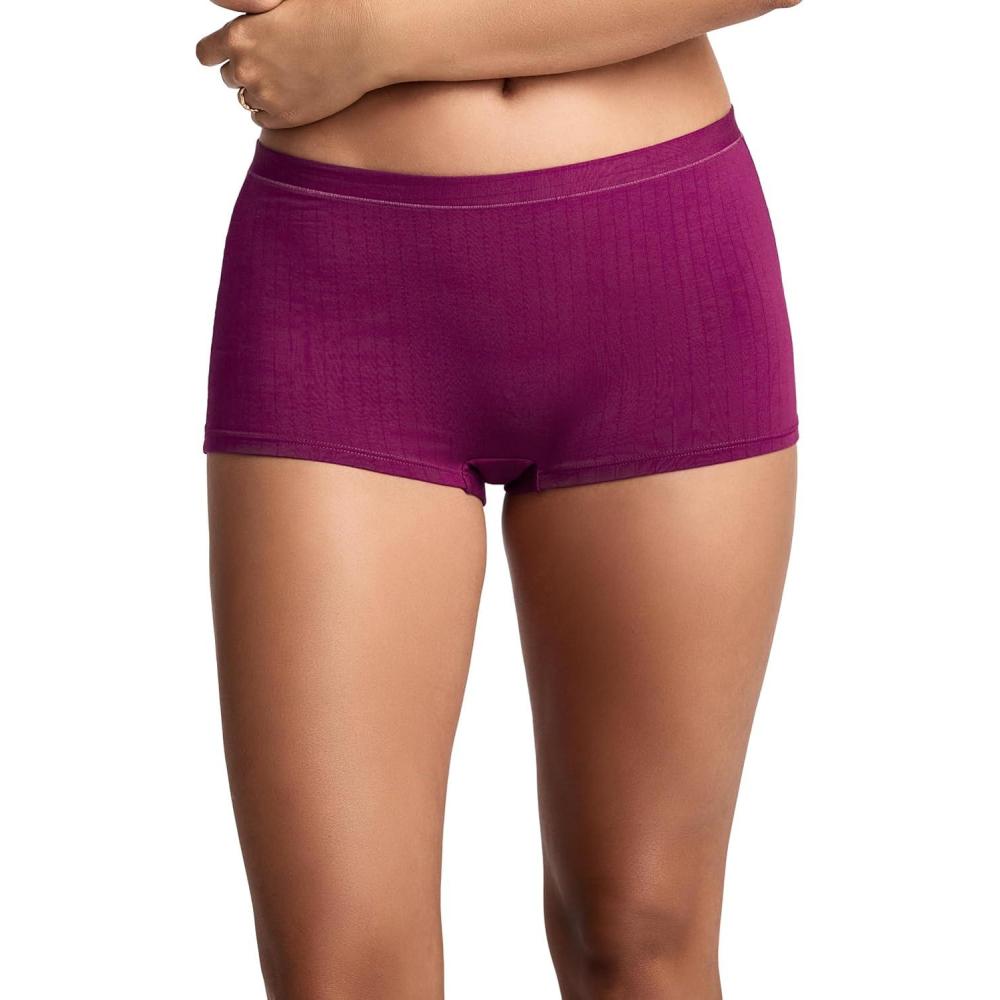 imageJockey Womens Underwear Light amp Airy BoyshortDeep Plum