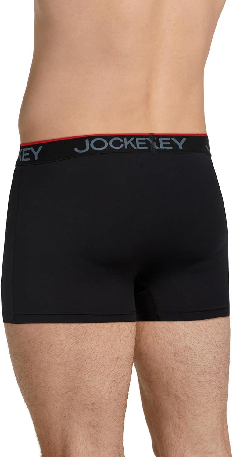 imageJockey Mens Underwear Chafe Proof Pouch Microfiber 3 Trunk 3 PackBlack