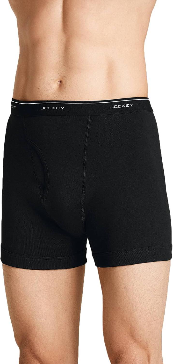 imageJockey Mens Underwear Classic 5 Boxer Brief 3 PackBlack