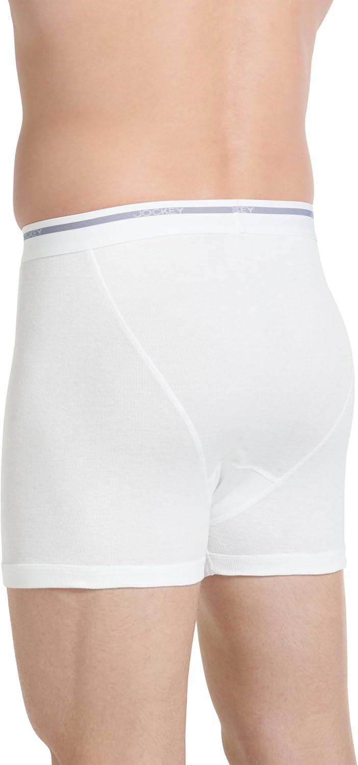 imageJockey Mens Underwear Lightweight Classic 5 Boxer Brief 6 PackWhite