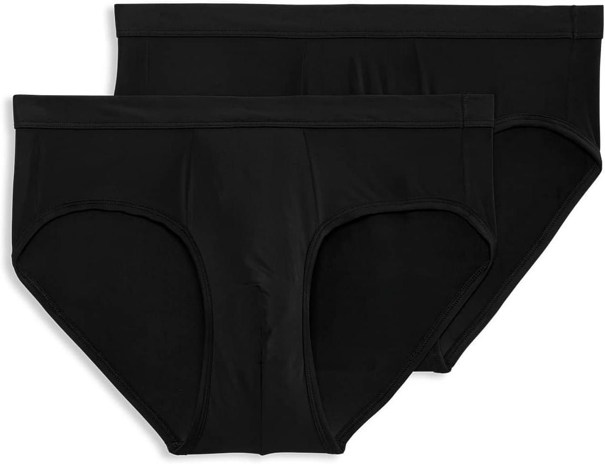 imageJockey Mens Underwear Mens Elance Microfiber Low Rise Brief 2 PackBlack