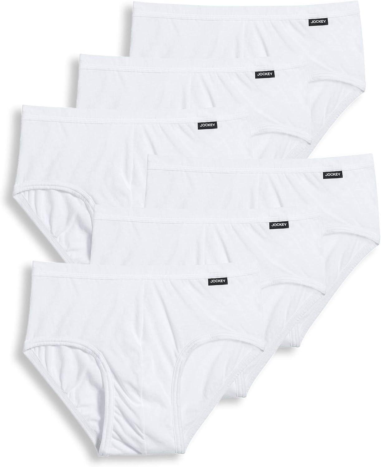 imageJockey Mens Underwear Mens Elance Poco Brief 6 PackWhite