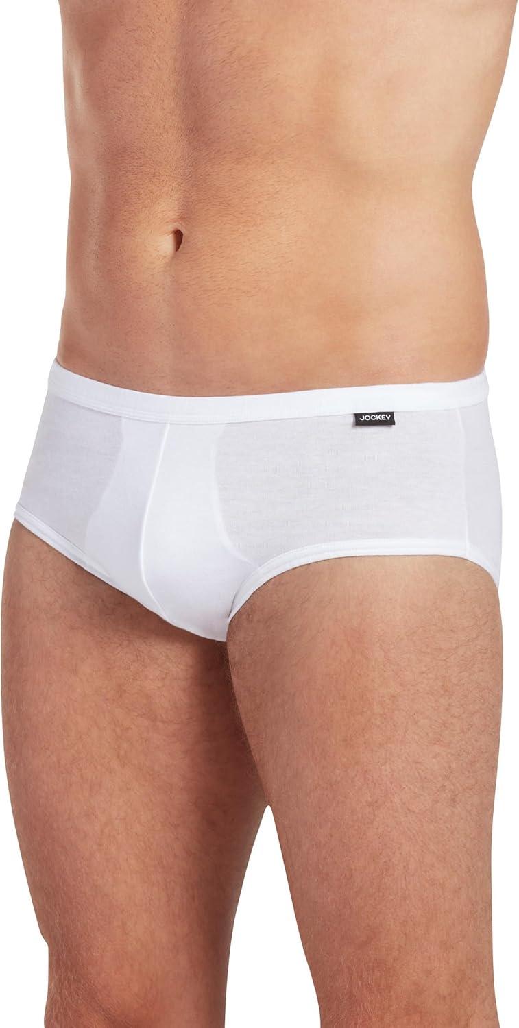 imageJockey Mens Underwear Mens Elance Poco Brief 6 PackWhite