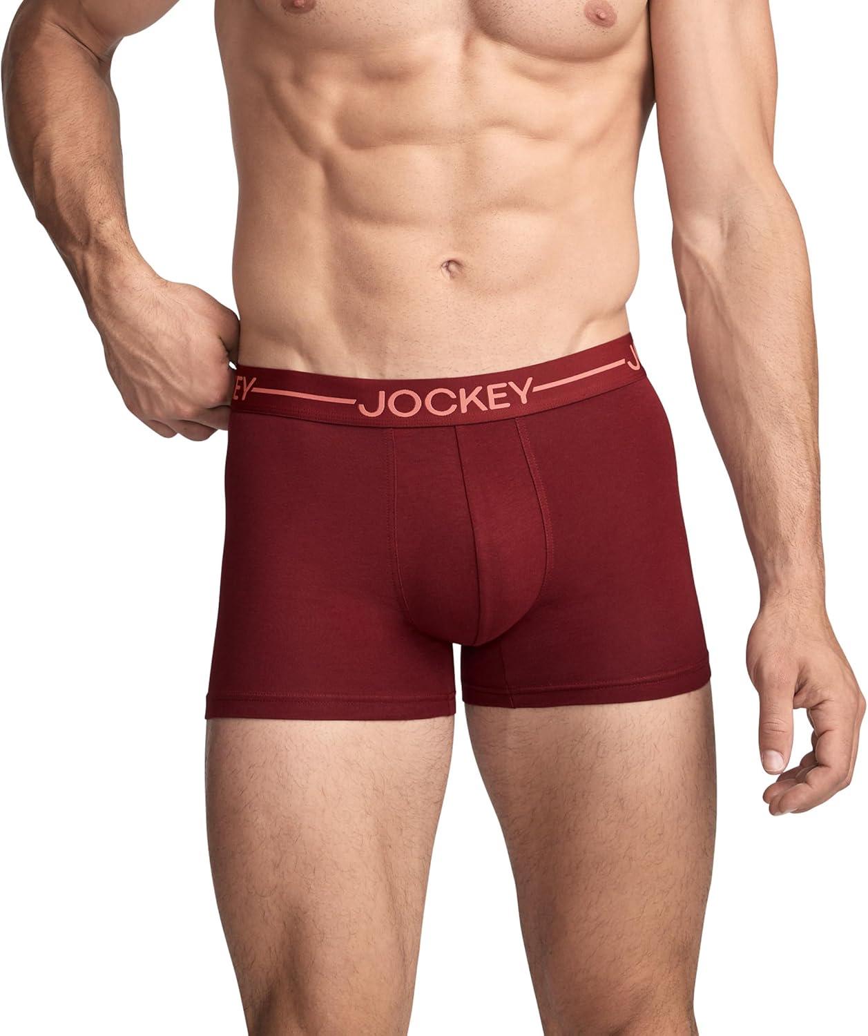 imageJockey Mens Underwear Organic Cotton Stretch 4 Trunk 3 PackTerracotta Bay