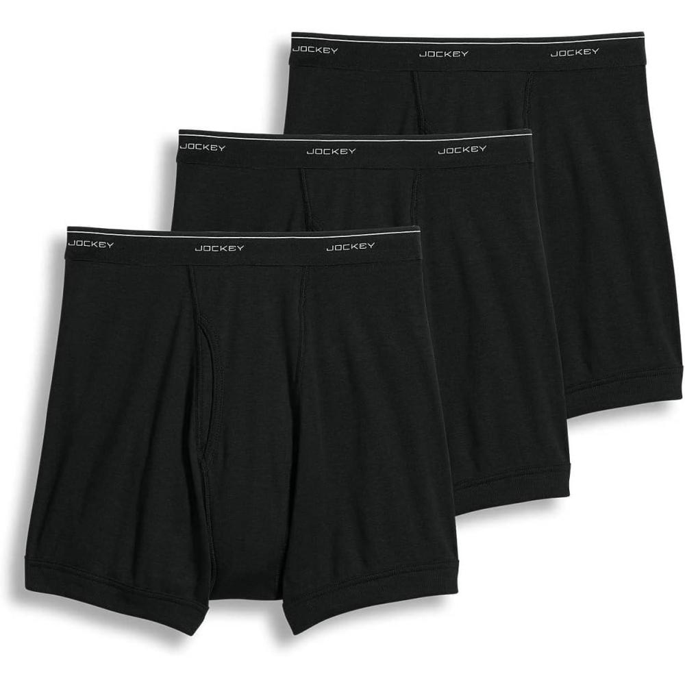 imageJockey Mens Underwear Classic 5 Boxer Brief  3 PackBlack