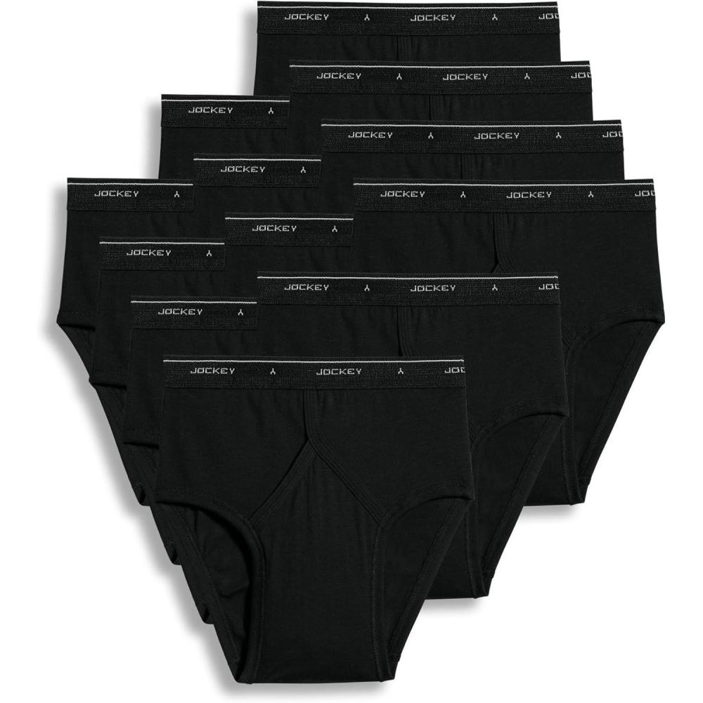 imageJockey Mens Underwear Classic Low Rise Brief  12 PackBlack