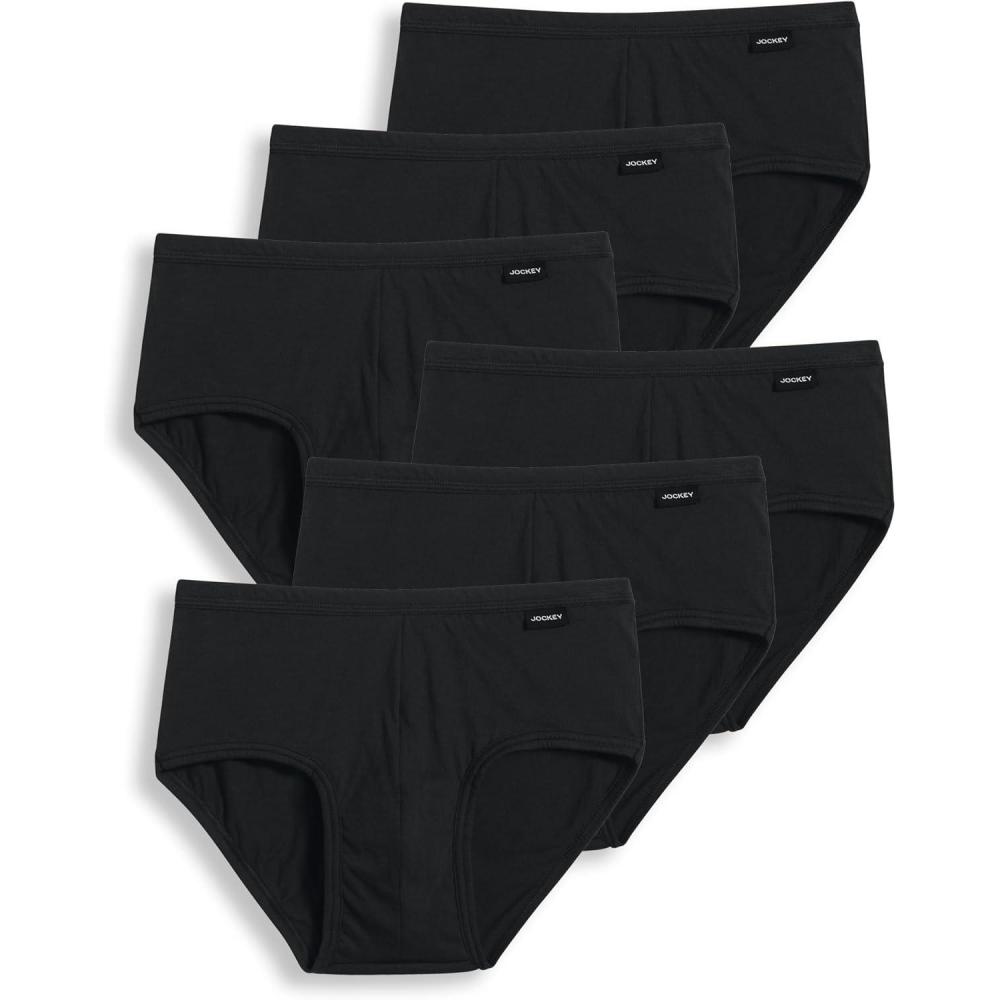 imageJockey Mens Underwear Mens Elance Poco Brief  6 PackBlack