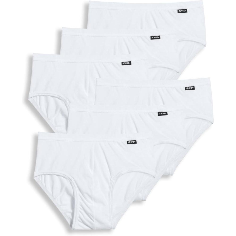imageJockey Mens Underwear Mens Elance Poco Brief  6 PackWhite