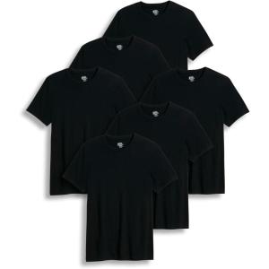 Jockey Men’s Undershirt Big & Tall Classic Crew Neck Undershirt- 6 Pack(Black)