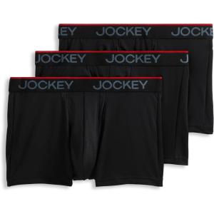 Jockey Men’s Underwear Chafe Proof Pouch Microfiber 3″ Trunk – 3 Pack(Black)