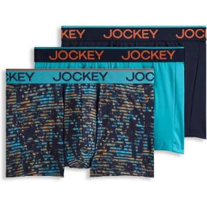 Jockey Men’s Underwear Chafe Proof Pouch Microfiber 3″ Trunk – 3 Pack(Ocean Surf/Light Trails/Jockey Blue)