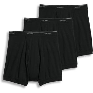 Jockey Men’s Underwear Classic 5″ Boxer Brief – 3 Pack(Black)