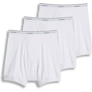 Jockey Men’s Underwear Classic 5″ Boxer Brief – 3 Pack(White)