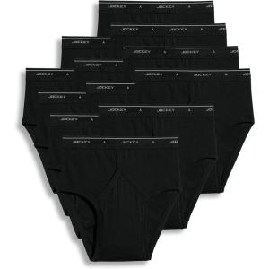 Jockey Men’s Underwear Classic Low Rise Brief – 12 Pack(Black)