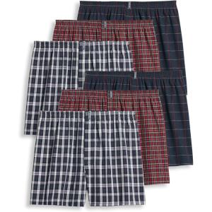 Jockey Men’s Underwear Classics Full Cut 5″ Boxer – 6 Pack(Navy Tartan/Navy Windowpane/Classic Red Tartan)