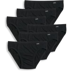 Jockey Men’s Underwear Men’s Elance Bikini – 6 Pack(Black)