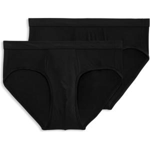 Jockey Men’s Underwear Men’s Elance Microfiber Low Rise Brief – 2 Pack(Black)