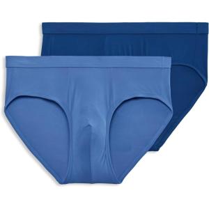 Jockey Men’s Underwear Men’s Elance Microfiber Low Rise Brief – 2 Pack(Ocean Blue/Mimas Blue)