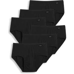 Jockey Men’s Underwear Men’s Elance Poco Brief – 6 Pack(Black)