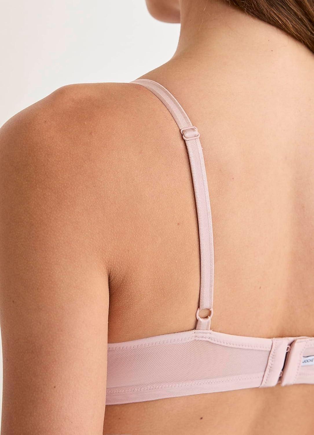 imageJockey Womens Bra Smooth amp Sleek Lace Demi Coverage Wirefree TShirt BraPink Haze