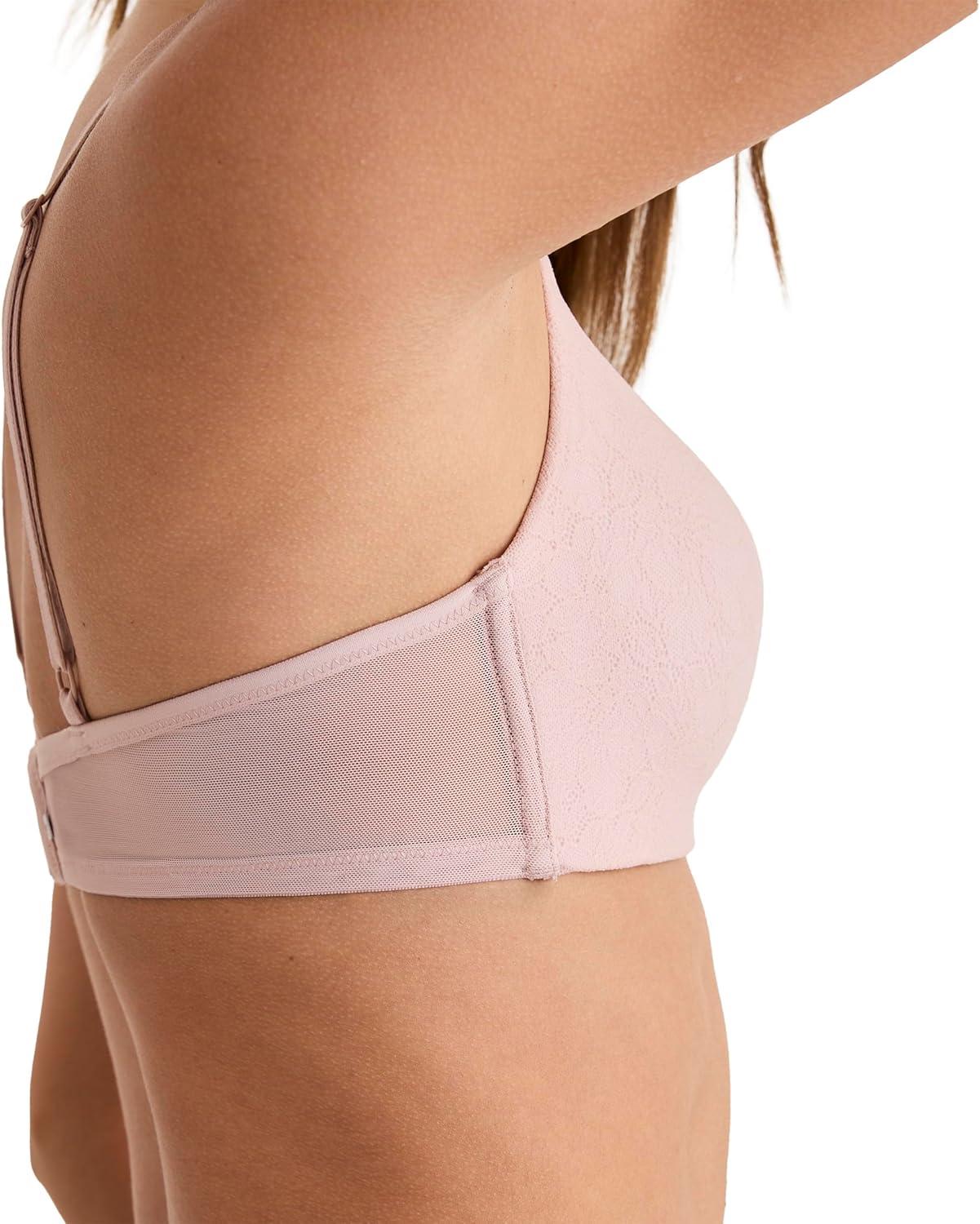 imageJockey Womens Bra Smooth amp Sleek Lace Demi Coverage Wirefree TShirt BraPink Haze