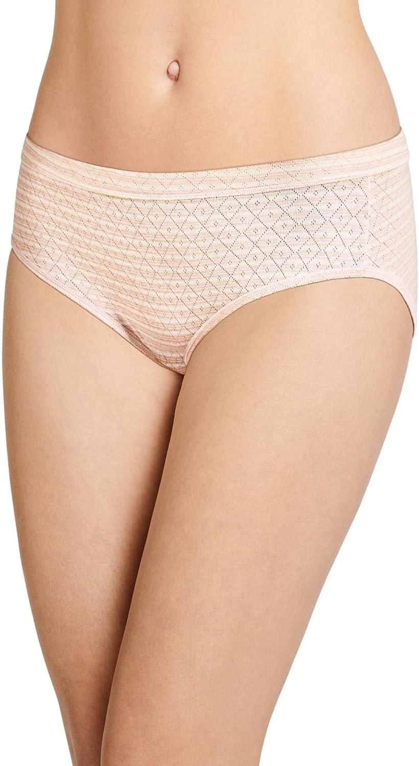 imageJockey Womens Underwear Elance Breathe Hipster 3 PackWhisper StripeSheer PeachLight
