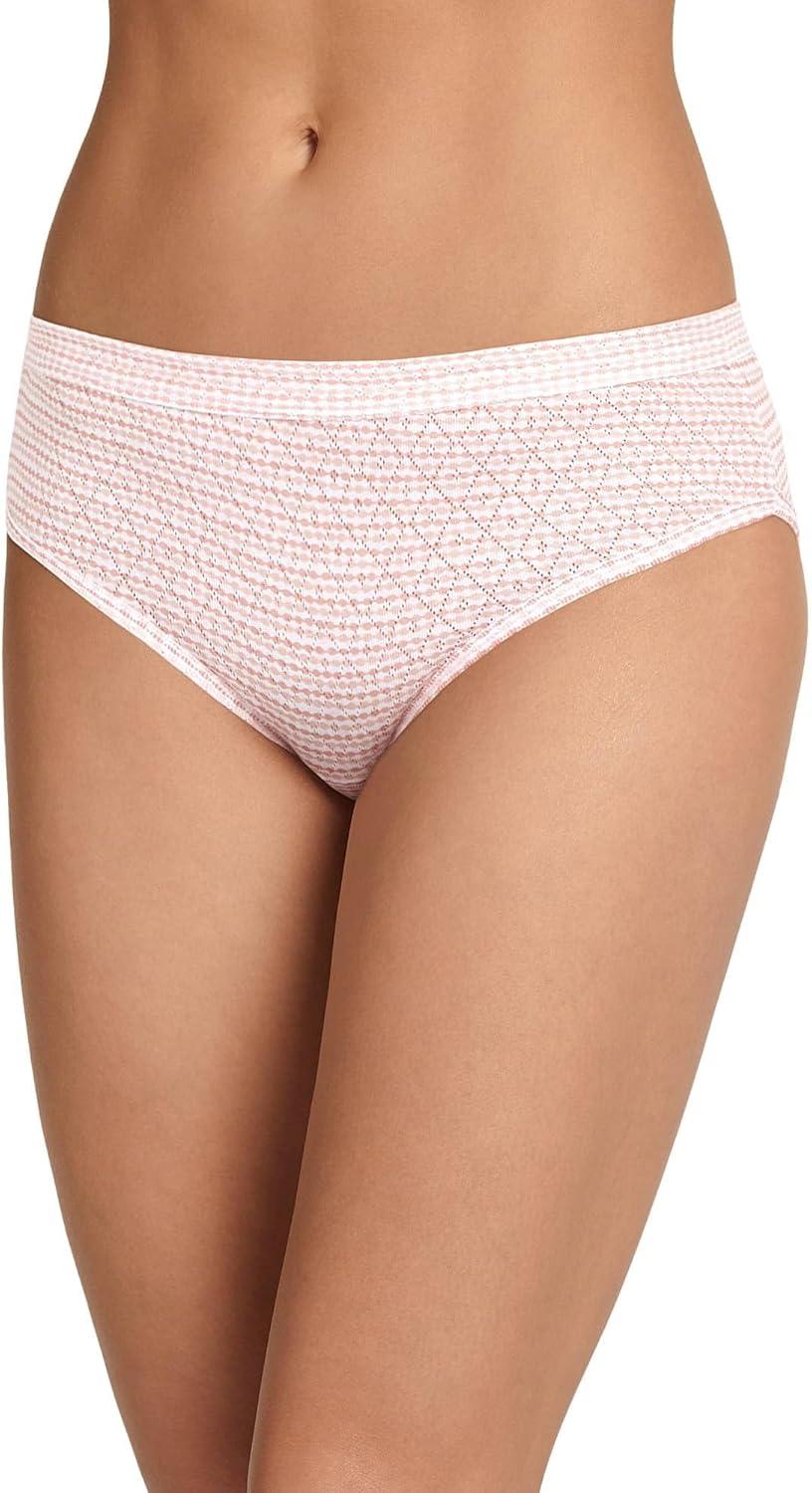 imageJockey Womens Underwear Elance Breathe Hipster 3 PackWhiteSeashell RoseNeutral Rose Horizon