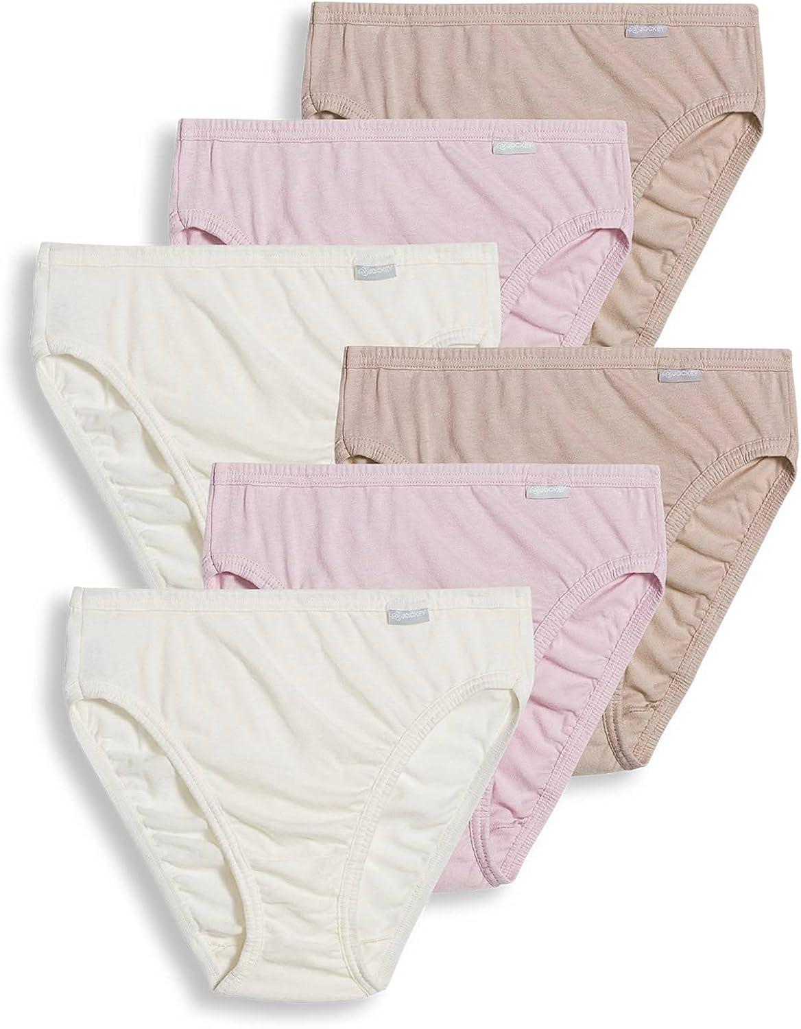 imageJockey Womens Underwear Plus Size Elance French Cut 6 PackIvoryLightPink Shadow