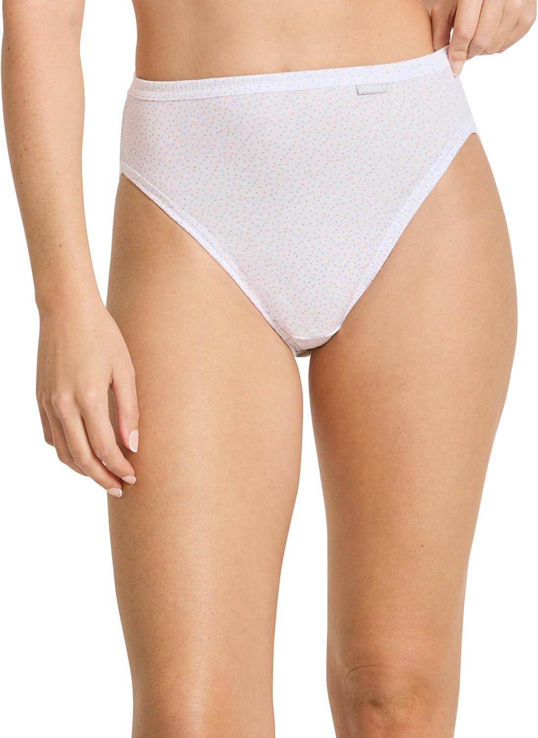 imageJockey Womens Underwear Plus Size Elance French Cut 6 PackTango DotViolet VeilCoral Mist HeatherWhiteViolet VeilCoral Mist Heather